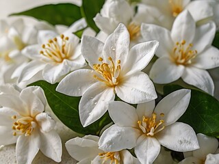 Obraz premium beautiful jasmine flowers photographed from close range