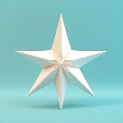 Fototapeta premium Beautifully rendered 3D of a shimmering geometric Christmas star on a simple plain background This creative