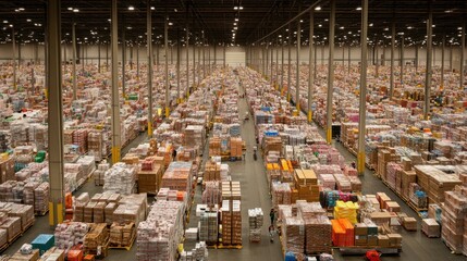 An expansive storage complex teeming with a diverse assortment of goods, exemplifying the complexity and scale of today's distribution networks