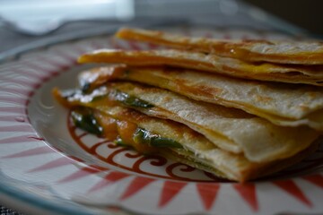 Cheese and Spinach Quesadilla 