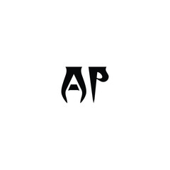 AP monogram logo design letter text name symbol monochrome logotype alphabet character simple logo