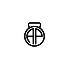AP monogram logo design letter text name symbol monochrome logotype alphabet character simple logo