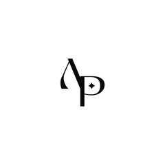 AP monogram logo design letter text name symbol monochrome logotype alphabet character simple logo