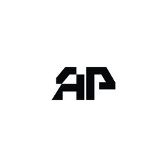 Fototapeta premium AP monogram logo design letter text name symbol monochrome logotype alphabet character simple logo