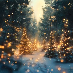 Snowy forest landscape