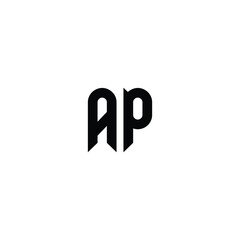 AP monogram logo design letter text name symbol monochrome logotype alphabet character simple logo