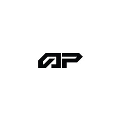 Obraz premium AP monogram logo design letter text name symbol monochrome logotype alphabet character simple logo