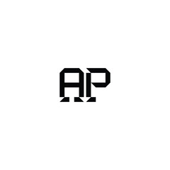 AP monogram logo design letter text name symbol monochrome logotype alphabet character simple logo