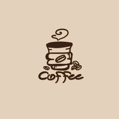 coffee cup icon symbol logo graphic