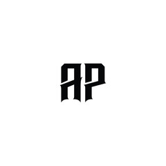 AP monogram logo design letter text name symbol monochrome logotype alphabet character simple logo