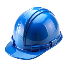 Fototapeta premium a blue construction helmet isolated on transparent background