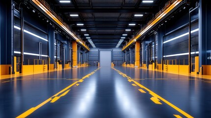 Fototapeta premium Exploring a Modern Metal Factory Interior A Glimpse into Contemporary Industrial Design and Functionality