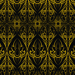 seamless pattern with golden ornament