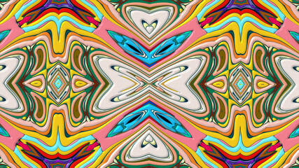 Colorful symmetrical abstract kaleidoscope background pattern for summer 