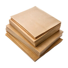 a stack of brown paper top view isolated on transparent background