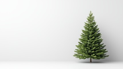 Fototapeta premium A minimalist Christmas tree, Scandinavian design, neutral tones, isolated on white background ,clean background