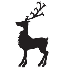 Elk silhouette animal black and white vector antlers mammal golden