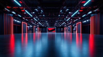 Stunning Empty Hall Exhibition Centre A Modern Backdrop for Innovative Displays and Events