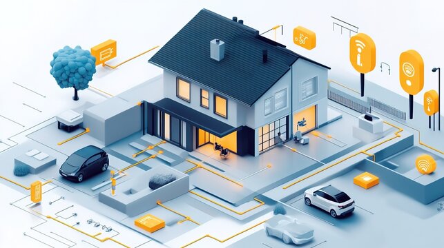 Infographic showing electricity consumption and savings technology