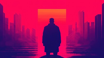 Gen Xers in a retro-futuristic scene, experiencing the passage of time through tactile, lived-in environments, XERS culture, experience contrast