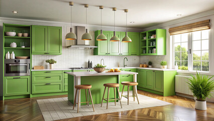 modern kitchen interior with kitchen