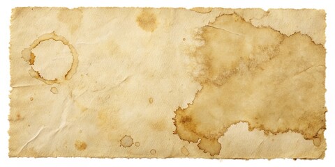 Fototapeta premium Aged Paper Texture with Irregular Edges and Coffee Stains