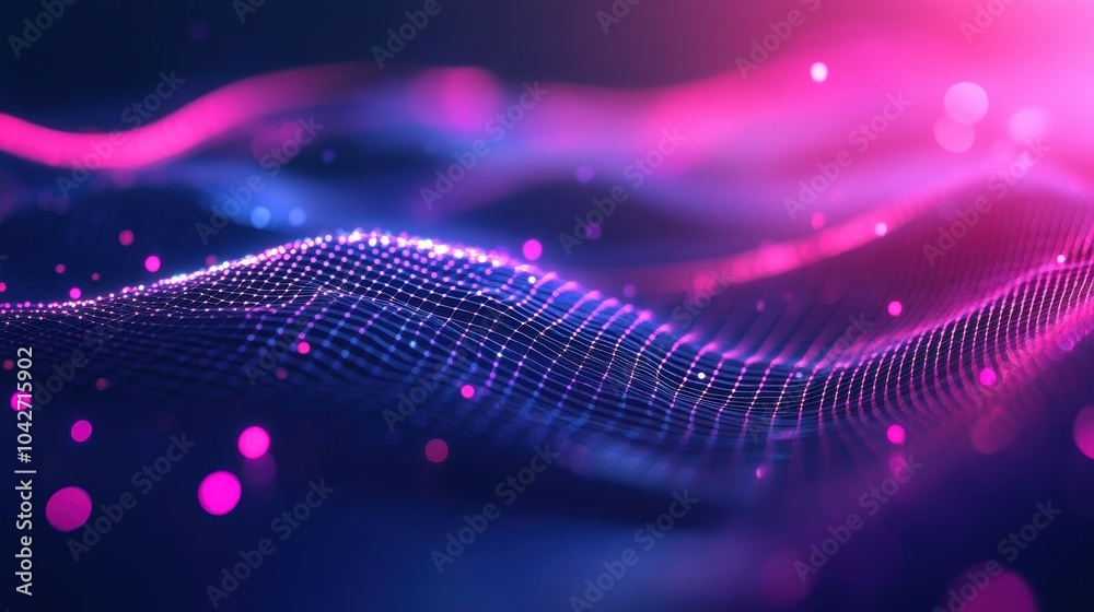 Poster exploring the depths of perspective grid abstract retro background with vibrant colors and dynamic p