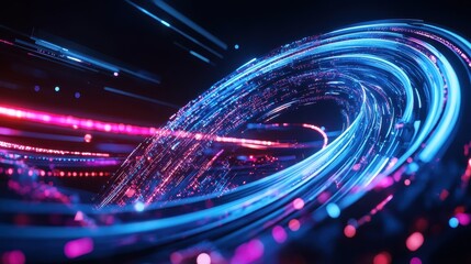 Futuristic Technology Abstract Background with Dynamic Lines and Vivid Colors for Digital Design Projects