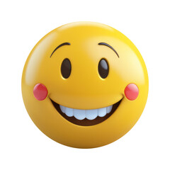 Fototapeta premium A vibrant yellow emoji with a big smile and its tongue playfully out, radiating happiness and joy. Perfect for conveying fun, amusement, and positivity in digital communications.