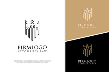 Lawyer logo design, Justice legal badge Law firm logo design template