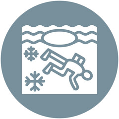 Ice Diving vector icon illustration of Vacation and Tourism iconset.