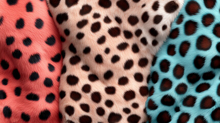Obraz premium Vibrant textures a colorful collection of leopard print fabrics showcasing unique patterns and styles