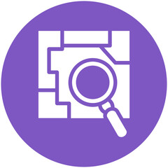 Search Map vector icon illustration of Vacation Planning iconset.