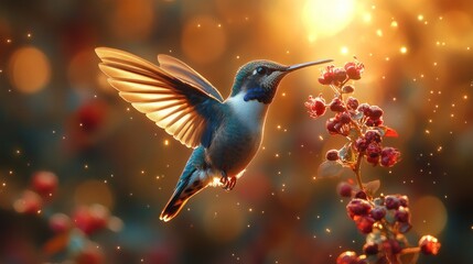 Naklejka premium Hummingbird in Flight