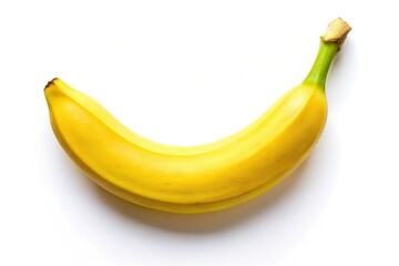 High angle view of yellow banana isolated on white background