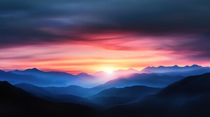 Fototapeta premium Sunrise Over Majestic Mountains