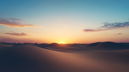 Serene Desert Landscape at Dusk and Dawn