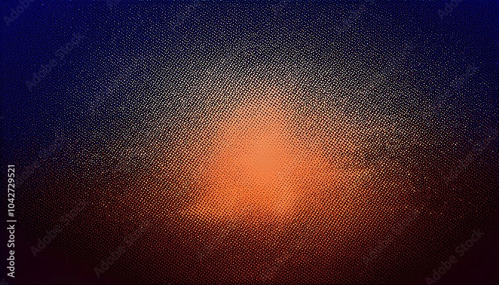 Poster abstract background with orange and blue gradient, a soft light in the center.