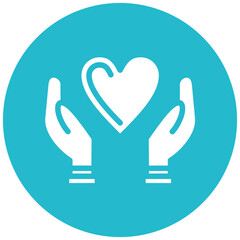 Hopeful Heart vector icon illustration of Chemotherapy iconset.