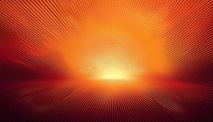 Abstract background with glowing orange and red stripes radiating from center.