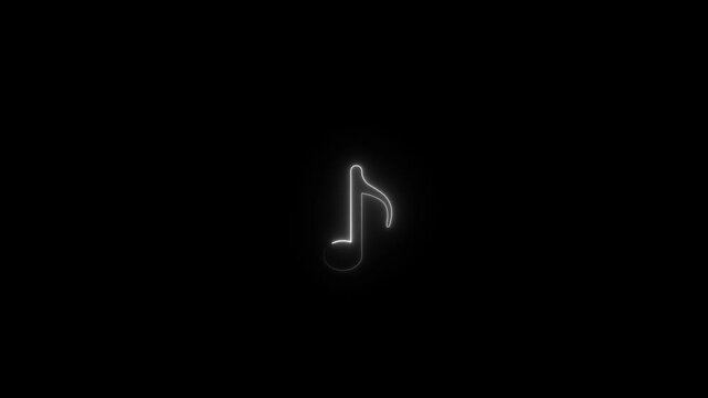 Neon music sign. Glowing neon effect music icon.Music sign. sound technology symbol.Glowing Music notes icon. Abstract Audio icon, melody. Disk and adj console.