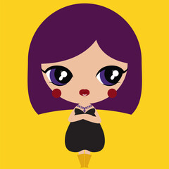cute girl character, fancy costume girl