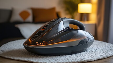 Close-up of a stylish electric iron with a contemporary design, ideal for ironing clothes with efficiency and ease, suitable for any home.