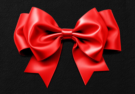 Christmas Red Bow Mockup With Generative AI