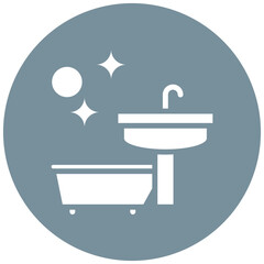 Cleaning Bathroom vector icon illustration of Cleaning and Dusting iconset.