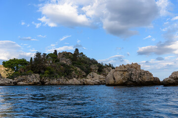 Boat trip around Isola Bella, Taormina, Sicily, Italy