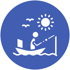 Summer Fishing vector icon illustration of Fishing iconset.