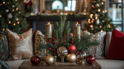 Beautiful holiday candle centerpiece