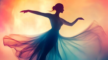 Fototapeta premium Abstract dancer, woman silhouette . 