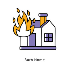 Burn Home Filled Outline isometric stock illustration. EPS File stock illustration